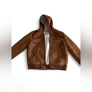 Levi's Men's Faux Shearling Hoody Bomber Jacket